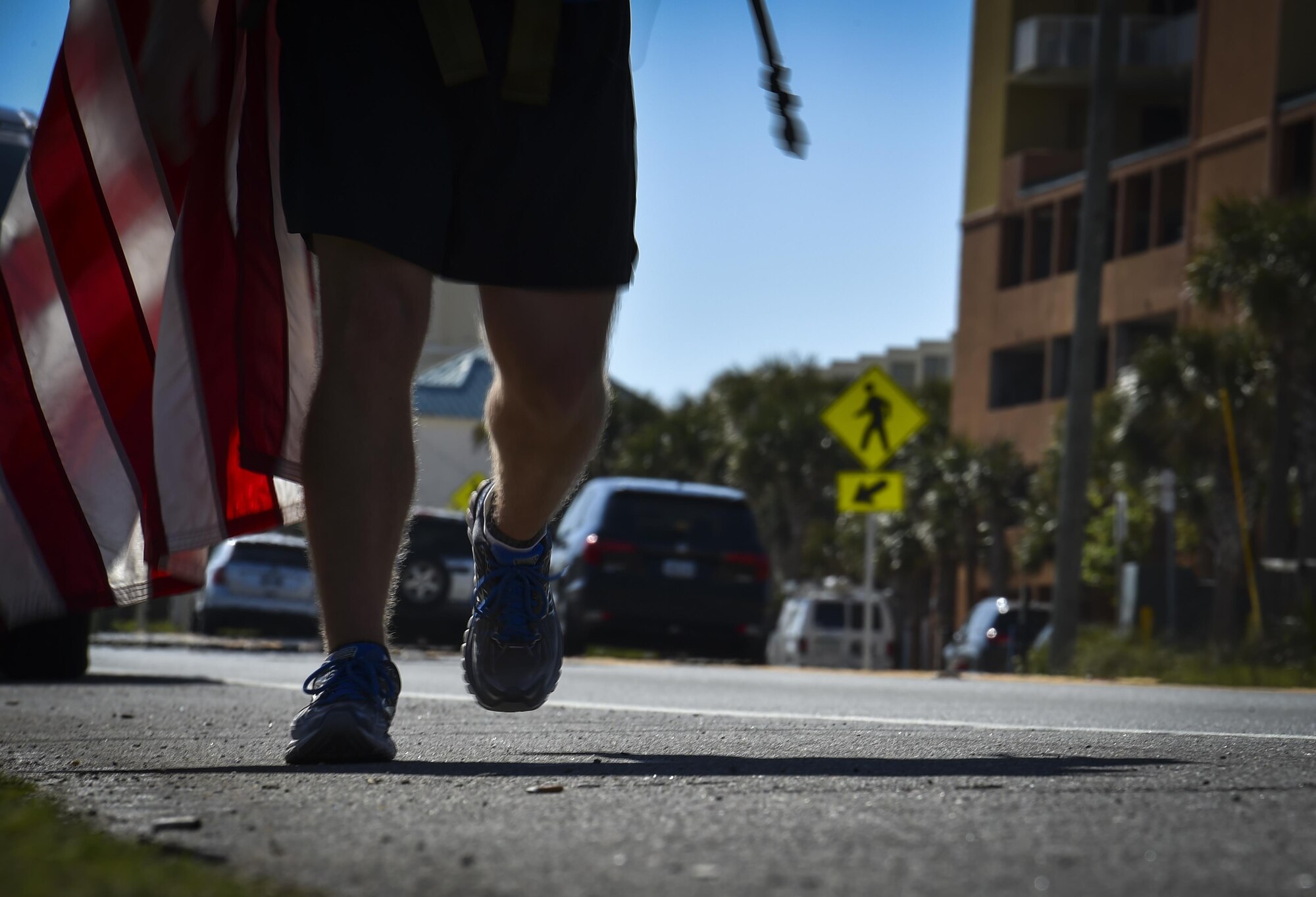 Tech. Sgt. Doug Iredale, a special missions aviator with the 4th Special Operations Squadron, marches in the 6th Annual Air Commando Ruck March at Panama City Beach, Fla., April 13, 2017. This year’s ruck march is dedicated to the Air Commandos assigned to the 27th Special Operations Wing at Cannon Air Force Base, New Mexico, who perished March 14 in a U-28 crash. (U.S. Air Force photo by Airman 1st Class Joseph Pick)