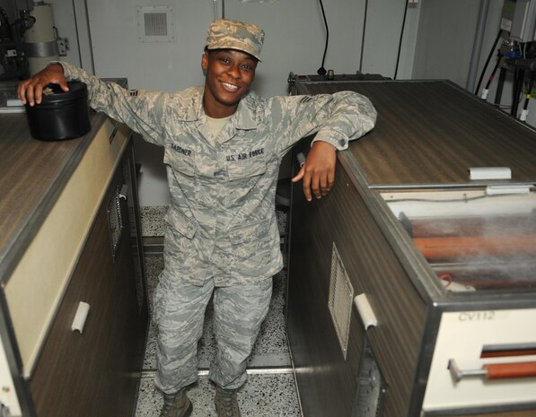 Senior Airman Ashley Gardner, 9th Intelligence Squadron aerial film processor, poses for a photo, March 13, 2017 at Beale Air Force Base, California. (U.S. Air Force photo/Airman 1st Class Douglas Lorance)
