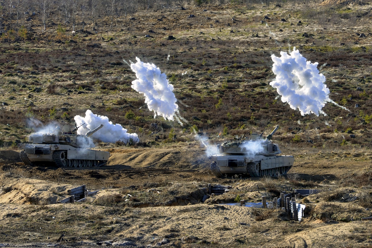 Estonian and U.S. soldiers conduct live-fire training during a combat exercise near Tapa, Estonia, April 6, 2017. The U.S. soldiers participated to boost the capabilities of the Estonian forces under the NATO-led Operation Atlantic Resolve. Army photo by Jason Johnston