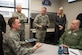 Hanscom Collaboration and Innovation Center Operations Analyst, 1st Lt. Kyle Palko, presents hardened electronic flight bag applications, submitted by private firms, to Air Force Life Cycle Management Center Commander Lt. Gen. John Thompson and U.S. Air Force Chief of Staff, Gen. David L. Goldfein March 28, 2017. Also on hand are EFB PlugTest Program Manager Brittany Ridings and Master Sgt. Benjamin Lewis, Air Mobility Command loadmaster and EFB program expert. Goldfein toured the HCIC and underscored the importance of multi-domain connectivity during his March 28-30 tour of Hanscom. (U.S. Air Force photo/Mark Herlihy)
 
