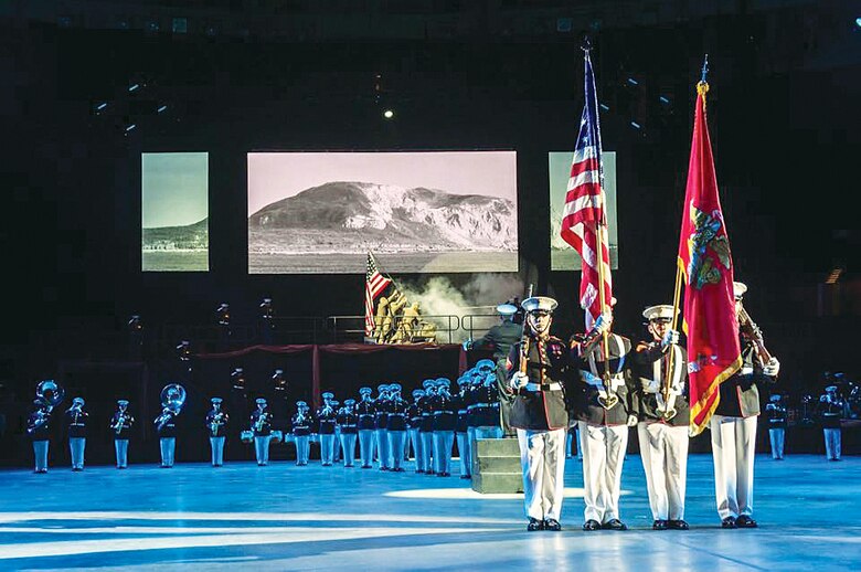 The Quantico Marine Corps Band strikes up the music and the pomp and circumstance to delight their audience recently.