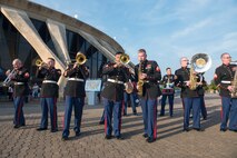 Marines assigned to the Quantico Marine Corps Band participate in the 20th annual Virginia International Tattoo (VIT) in Norfolk, Virginia on April 17, 2016. Once a year, the VIT brings together bands and performers from across the world for a show including music, marching, and dancing. Featuring more than 1,400 participants from eight countries,  military and civilian organizations perform together as a display of international culture and unity.