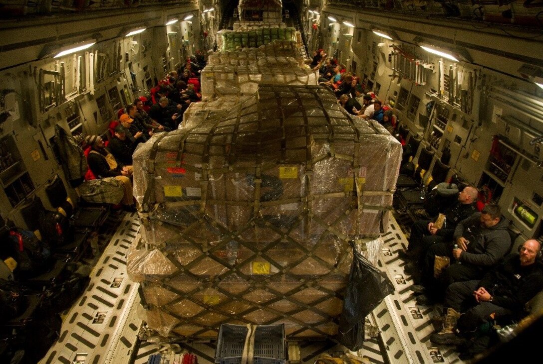 Passengers and cargo heading to McMurdo Station, Antarctica, are ready to fly during Operation Deep Freeze (ODF), July 15, 2016 at Christchurch International Airport, New Zealand. Operation Deep Freeze is a joint operation between the U.S. Air Force, the National Science Foundation, and the Royal New Zealand Air Force. (U.S. Air Force Reserve photo by Staff Sgt. Madelyn McCullough)