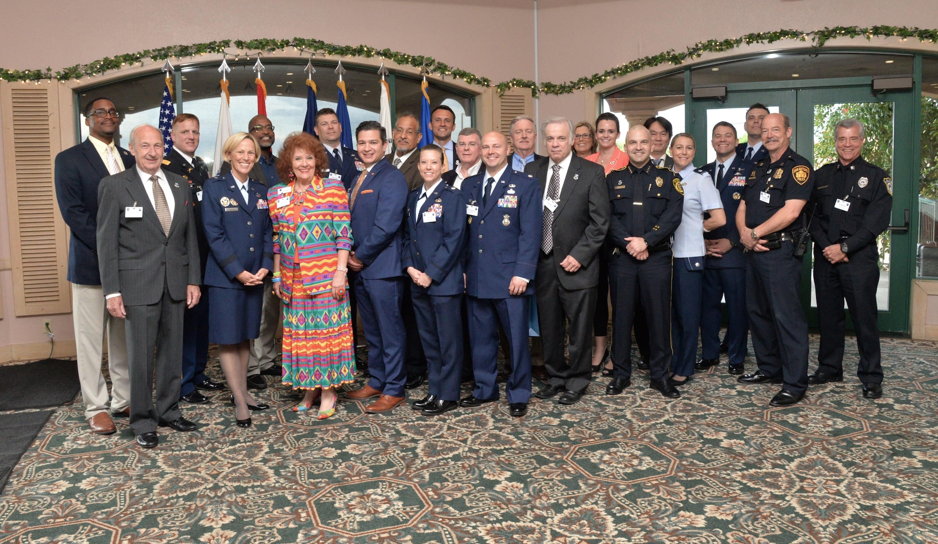 Members of the 2017-2019 502nd Air Base Wing Honorary Commanders’ Program gather following the organization’s official hail and farewell ceremony April 13 at the Fort Sam Houston Golf Course. The ceremony honored those civilian honorary commanders whose two-year tenure with the program had ended and welcomed the new honorary commanders replacing them. The Air Force program fosters strong community ties, and promotes understanding of Joint Base San Antonio by pairing civic leaders from the San Antonio metropolitan area with military commanders and senior leaders from the 502nd ABW. 