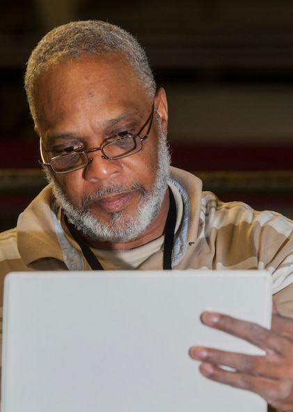 Rica Page, 49th Test and Evaluation Squadron instrumentation technician from Barksdale Air Force Base, La., reads a maintenance manual at Minot AFB, N.D., March 13, 2017. Members of the 49th TES helped the 705th Munitions Squadron evaluate Air Force Global Strike Command’s nuclear-capable cruise missiles and gravity-based weapon systems. (U.S. Air Force photo/Airman 1st Class Jonathan McElderry)