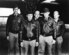 Crew of aircraft number 1 aboard the USS Hornet:  1Lt Henry Potter, bombardier; Lt Col James “Jimmy” Doolittle, pilot; Sgt Paul Braemer, gunner; 1Lt Richard Cole, co-pilot; Sgt Paul Leonard, engineer. (US Navy official photo)