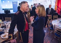 Marine Corps Gen. Joseph F. Dunford Jr., chairman of the Joint Chiefs of Staff, makes remarks during the Tragedy Assistance Program for Survivors (TAPS) 2017 Honor Guard Gala in Washington, D.C., April 12, 2017. Gen. Dunford served as the event’s keynote speaker where he spoke about the importance of the TAPS organization. During the event, the National Basketball Association and USA Basketball were awarded the inaugural National Community Partnership Award, presented for the support they have shown for the Nation’s military families and personal engagement with the surviving families of America’s fallen heroes.
