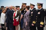 Rear Adm. Matthew Carter, Commander, U.S. Naval Forces Japan, salutes Vice President Mike Pence upon his arrival to Naval Air Facility Atsugi, Japan. The stop marked Pence’s first official visit to Japan as Vice President, April 18, 2017. During his trip, the Vice President will emphasize President Trump's continued commitment to U.S. alliances and partnerships in the Asia-Pacific region, highlight the Administration's economic agenda, and underscore America's support for our troops at home and abroad.