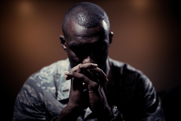 Second Lt. D’Anthony Harris, 413th Aeromedical Staging Squadron medical readiness officer, poses for a photo at Antioch Christian Tabernacle April 18, 2017, in Warner Robins, Georgia. Harris serves as a preacher at the church. (U.S. Air Force photo by Jamal D. Sutter)