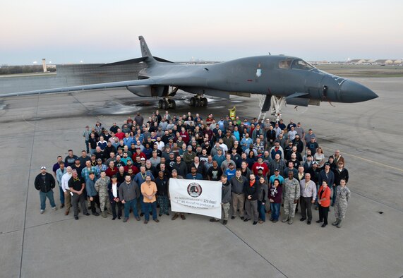 The 567th Aircraft Maintenance Squadron completed a B-1 Integrated Battle Station modification on aircraft 85-0083 in 170 days, the lowest time yet safely meeting the Art of the Possible production goal. “The significance of 85-0083 cannot be under emphasized,” said Rodney Shepard, Weapon Systems Support Center flight chief. “Two short years ago, the B-1 IBS program was producing IBS on an average of 289 days closing out FY-15. Today, the IBS average is 202 days, with the last three IBS aircraft producing at 195, 185, and, of course, 0083, in 170 days, achieving the Art of the Possible goal that was set in June 2015. Aircraft 0083 met the AOP goal, but even more impressive, it met AOP in every single gate!” Shepard added that while the in-dock gates (1 - 4) have been meeting AOP for quite some time now, Post Dock has historically averaged 60-80 days, but aircraft 0083 produced in Post Dock at 40 days, making it the first IBS aircraft to achieve that milestone. (Air Force photo by Kelly Whtie)