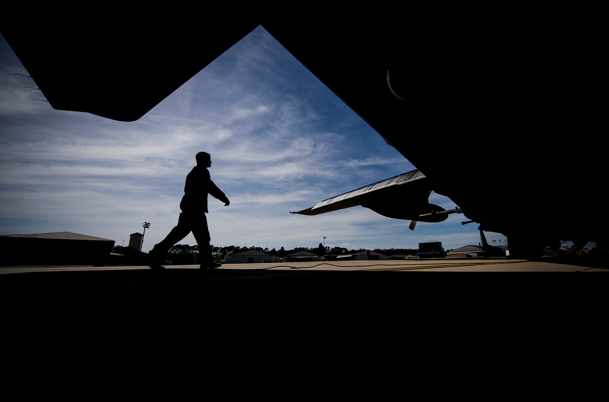 Staff Sgt. Alex Almarales, a special missions aviator with the 4th Special Operations Squadron, conducts preflight inspections of an AC-130U Spooky gunship at Hurlburt Field, Fla., April 17, 2017. The AC-130U gunship’s primary missions are close air support, air interdiction and armed reconnaissance. (U.S. Air Force photo by Airman 1st Class Joseph Pick)
