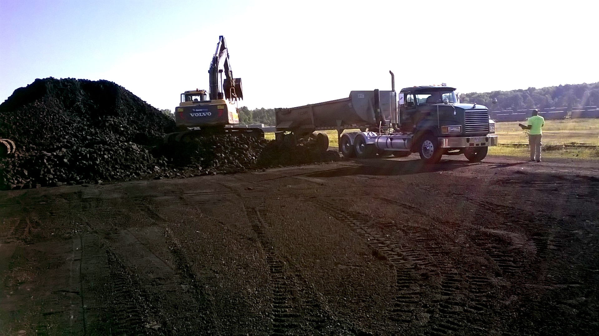 A pile of ferromanganese used for high strength steel. This shipment was part of a depot relocation project from Warren, Ohio, to Lordstown, Ohio.