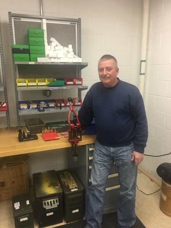 Mr. Jeff Thacker was presented with a Safety Excellence Award on 23 March 2017 by Safety Director Kurt Vimont and Explosives Safety Officer Dave Wolfe.   Jeff was recognized for his commitment to supporting the Marine Corps Competitive Shooting Teams with precision ammunition he personally hand loaded while maintaining strict Explosives Safety Standards for operations and storage.  Jeff has served as the Ammunition Loading specialist at Weapons Training Bn since 2005. 
Bravo Zulu, and Semper Fidelis Jeff.
