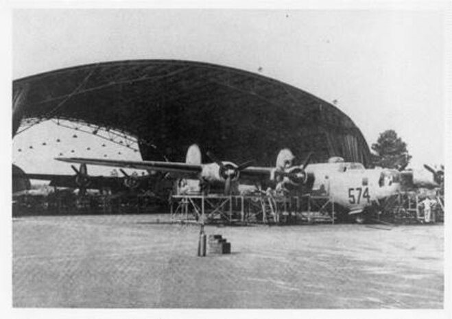 A B-24 Liberator at Charleston Army Air Field.