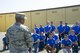 Tech. Sgt. Marc Gayden, Beale Honor Guard team lead, speaks with the 940th Air Refueling Wing’s Development and Training Flight during Airman’s time April 9, 2017, at Beale Air Force Base, California. Gayden spoke to the flight about commitment and how to be effective in the Air Force. (U.S. Air Force photo by Senior Airman Tara R. Abrahams)