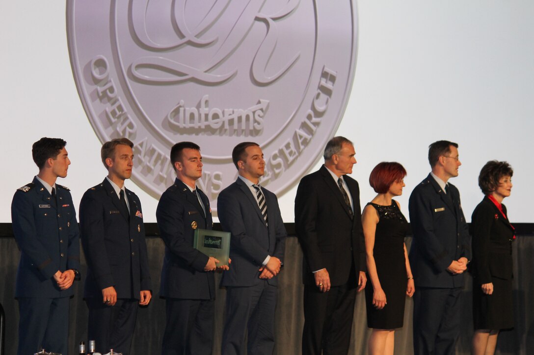Members of the Air Force Studies, Analysis and Assessments directorate received the INFORMS Prize April 3, 2017, at a gala in Las Vegas, Nev. The award is given to organizations that have repeatedly applied the principles of operations research in pioneering, carried, novel and lasting ways. (Courtesy photo)