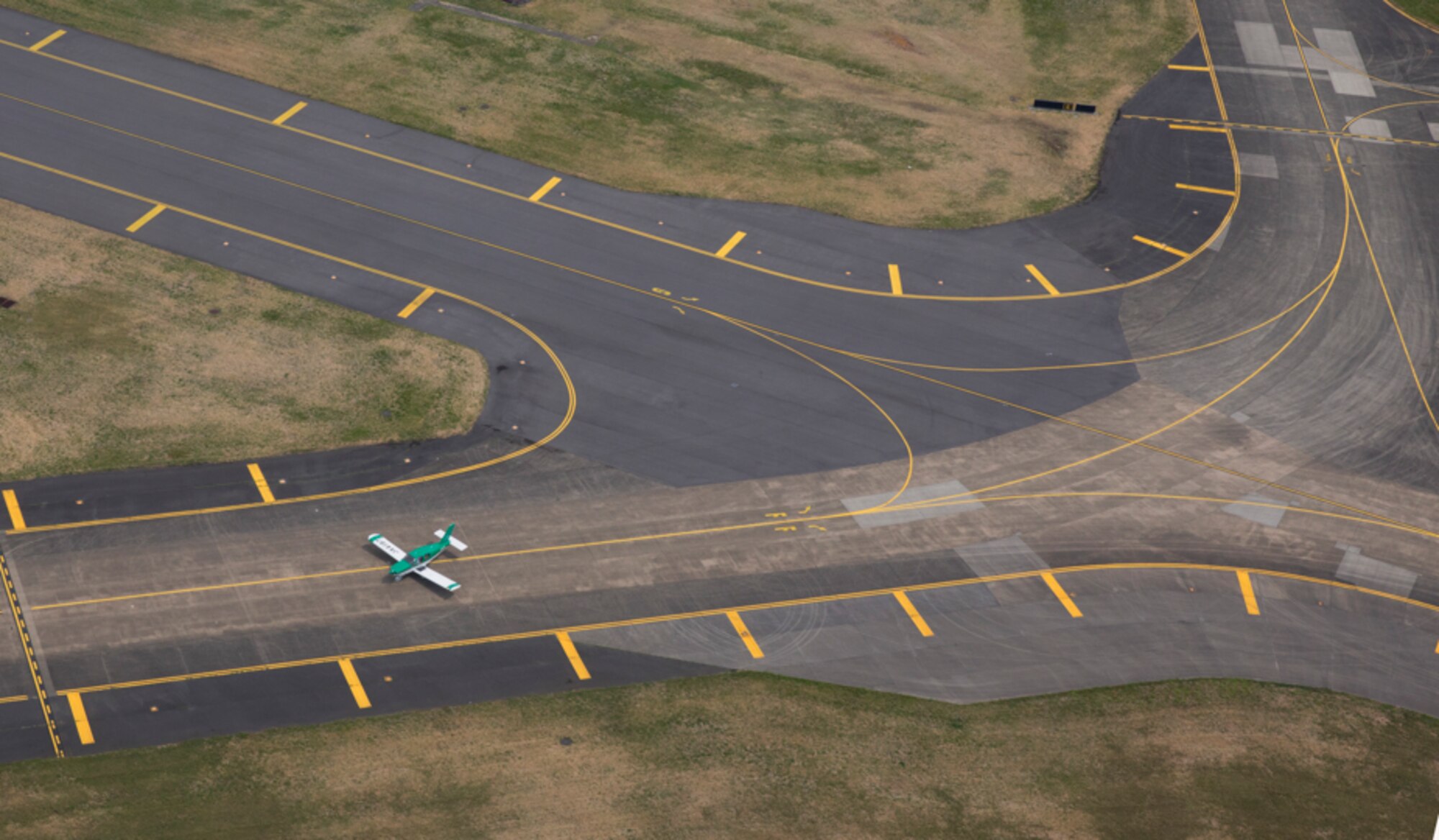 A civilian aircraft taxies at Yokota Air Base, during the Kanto Plain Mid-Air Collision and Avoidance Conference, April 15, 2017. Twenty-six civilian aircraft landed at Yokota to participate the conference. (U.S. Air Force photo by Yasuo Osakabe)