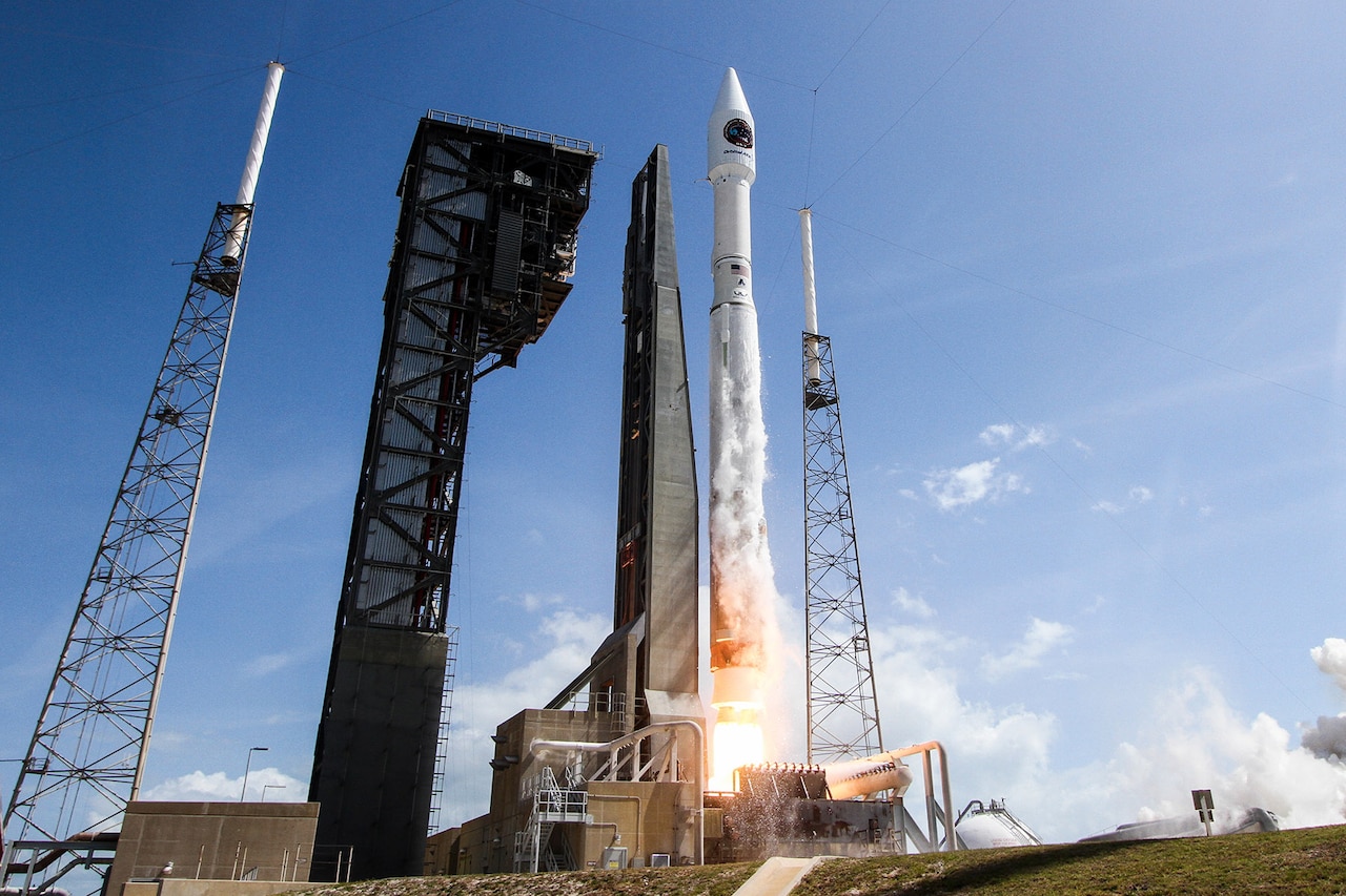 NASA successfully launches the Orbital ATK’s Cygnus spacecraft aboard a Launch Alliance Atlas V rocket, with the support of the Air Force’s 45th Space Wing at Cape Canaveral Air Force Station, Fla., April 18, 2017. Photo courtesy of United Launch Alliance
