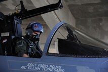 U.S. Air Force 1st Lt. Austin Hurley, 44th Fighter Squadron pilot, conducts pre-flight checks in the cockpit of a F-15 Eagle April 19, 2017, at Kadena Air Base, Japan. The F-15 is a vital asset to carrying out Kadena’s mission of providing premier air power. (U.S. Air Force photo by Senior Airman Lynette M. Rolen)