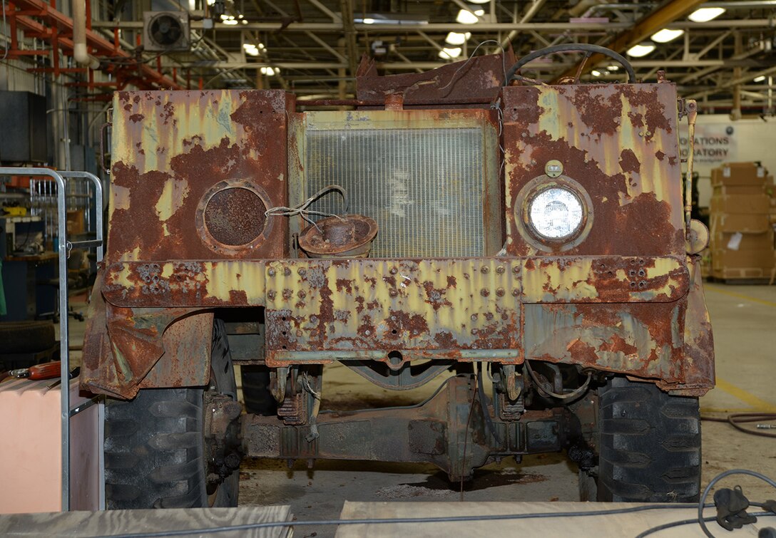 Marine Depot Maintenance Command is the 2017 recipient of the Albany-Dougherty Economic Development Commission Excellence in Innovation Award for the restoration of a World War II, Suspension Unit-Cab Over Engine Prime Mover, 4x4 Cargo Truck, April 17.