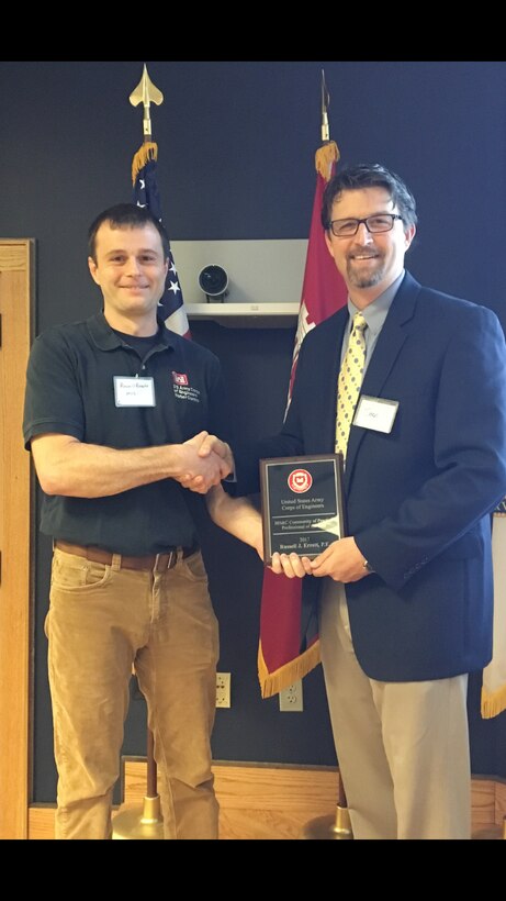 St. Louis District Hydraulic engineer and Water manager received the 2017 Hydrology, Hydraulics and Coastal Community of Practice Professional of the Year award for the positive impact his service and water management expertise has had on the U.S. Army Corps of Engineers, the region, and the nation.   