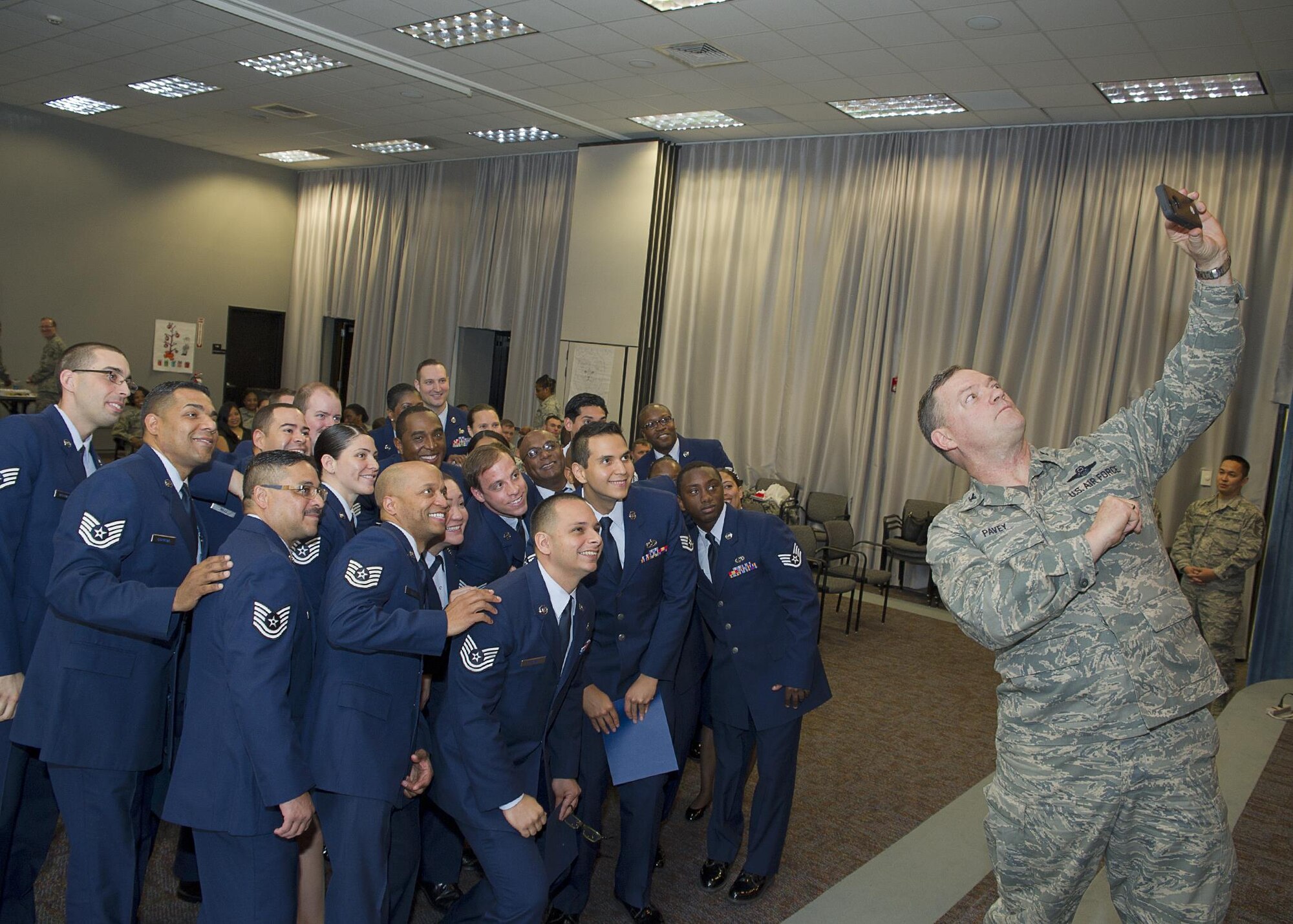 Twenty-three junior non-commissioned officers from the 514th Air Mobility Wing graduated from the NCO Leadership Development Course April 14. The course provides training from Air Force Reserve facilitators aimed at providing students with the tools needed to be tactical leaders that can manage and accomplish Air Force missions (U.S. Air Force photo by Christian DeLuca/released)
