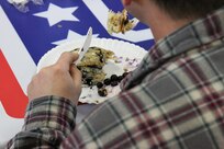 U.S. Army Reserve Soldiers enjoy a short respite from training at the USO Wisconsin’s pancake brunch, during Operation Cold Steel at Fort McCoy, Wis., April 16, 2017. Operation Cold Steel is the U.S. Army Reserve's crew-served weapons qualification and validation exercise to ensure that America's Army Reserve units and Soldiers are trained and ready to deploy on short-notice and bring combat-ready and lethal firepower in support of the Army and our joint partners anywhere in the world. (U.S. Army Reserve photo by Staff Sgt. Debralee Best, 84th Training Command)