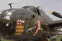 DAYTON, Ohio (04/2017) -- Eleven B-25 Mitchell bombers were on static display at the National Museum of the U.S. Air Force on April 17-18, 2017, as part of the Doolittle Tokyo Raiders 75th Anniversary. The B-25 aircraft pictured here is "Georgie's Gal", owned by Ed Patrick and Mack Deeds from Liberty Aviation Museum in Port Clinton, OH. (U.S. Air Force photo by Kevin Lush)