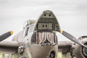 DAYTON, Ohio (04/2017) -- Eleven B-25 Mitchell bombers were on static display at the National Museum of the U.S. Air Force on April 17-18, 2017, as part of the Doolittle Tokyo Raiders 75th Anniversary. The B-25 aircraft pictured here is "Barbie III", owned by Doug Jeanes from Cavanaugh Flight Museum in Addison, TX. (U.S. Air Force photo by Kevin Lush)