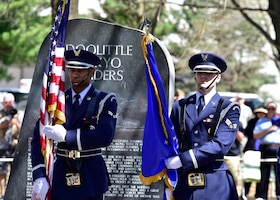 DAYTON, Ohio (04/2017) -- The Honor Guard presents the colors during a memorial service in honor of the Doolittle Raiders 75th Anniversary, which was held at the National Museum of the U.S. Air Force on April 17-18, 2017. (U.S. Air Force photo by Ken LaRock) 