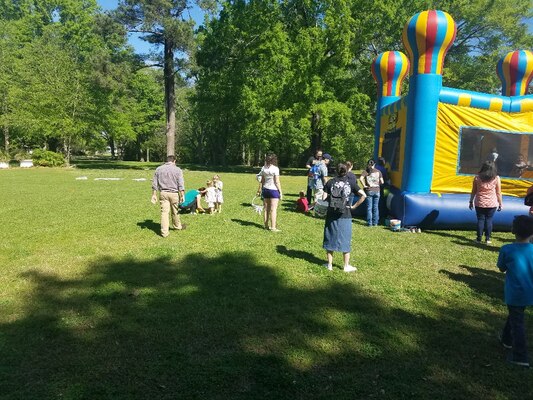 The jumpy castle was a favorite during the WES-ERDC Castle Club Easter Basket Raffle and Easter Egg Hunt event April 1.