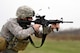 U.S. Air Force Senior Airman Benton Pohlman, a security forces specialist assigned to the 180th Fighter Wing, Ohio Air National Guard, fires an M4 carbine rifle during target practice April 12, 2017 at the Fort Custer Training Center in Battle Creek, Michigan. Weapons training allows Airmen to provide protection of the homeland and effective combat power to their combatant commander. (U.S. Air National Guard photo by Staff Sgt. Shane Hughes)