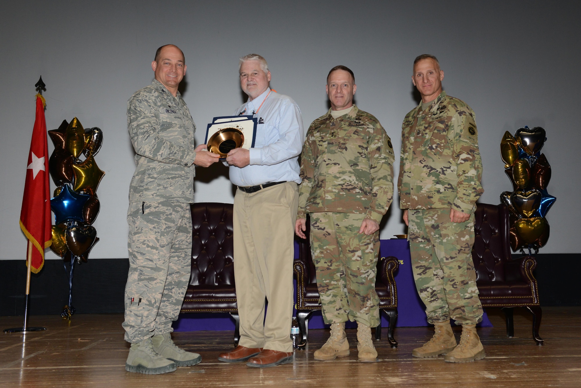 Joint Base Elmendorf-Richardson thanks the community’s outgoing volunteers during the Annual Volunteer Recognition Ceremony April 18, 2017. The ceremony acknowledged 240 Presidential Volunteer Service Award recipients, and together the JBER community volunteered more than 82,000 hours. This event also honored the Lifetime Achievement Award recipient, the four volunteers of the year and three volunteer excellence award winners.