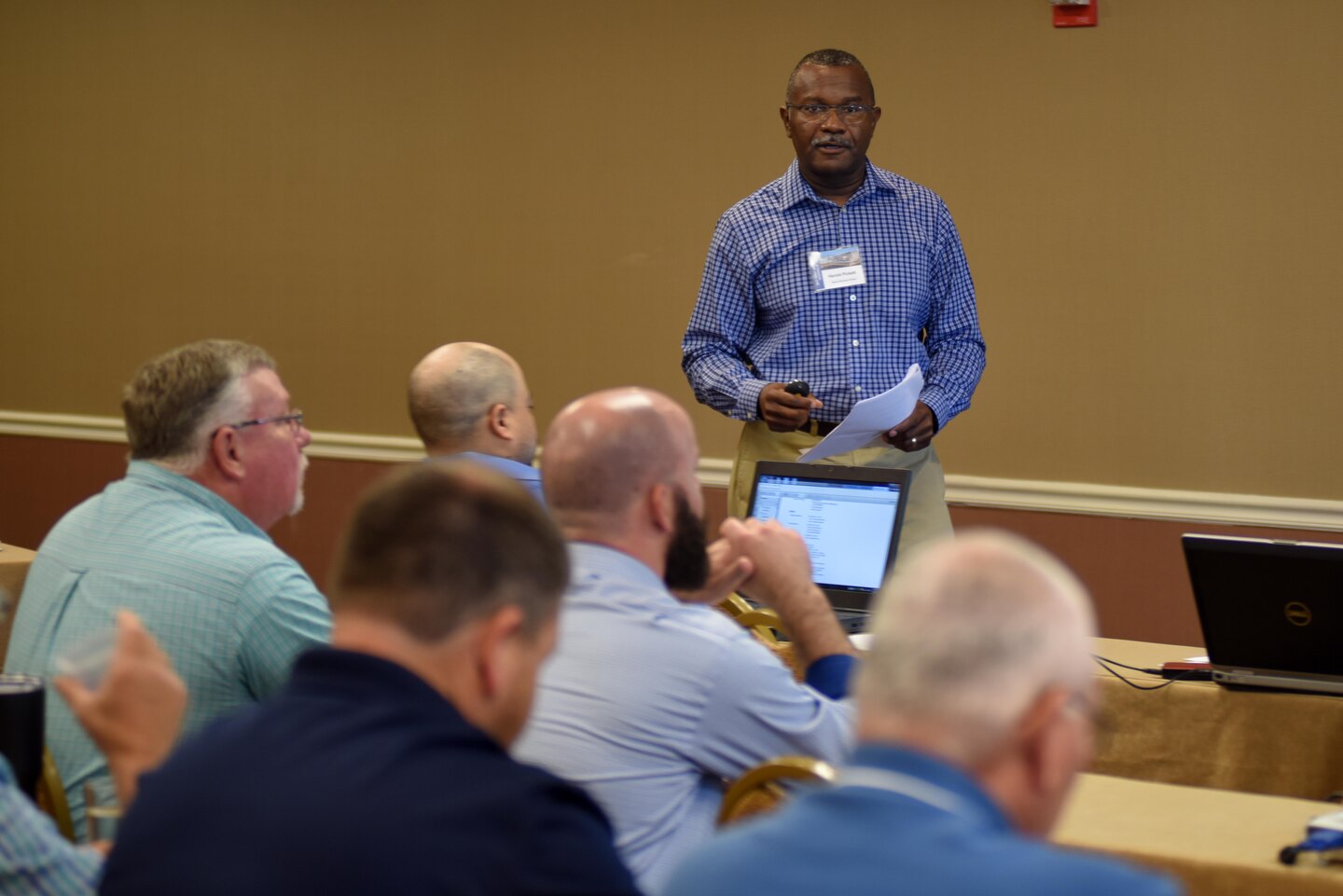 Harold Pickett, North Georgia Hydro, explains how to use technology to improve the effectiveness of security cameras at hydropower facilities during the 40th Annual Joint Hydropower Conference April 19, 2017 in Nashville Tenn. 
