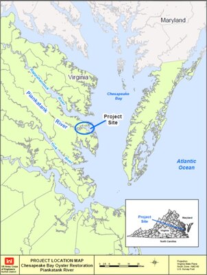 Piankatank River Oyster Restoration Location Map