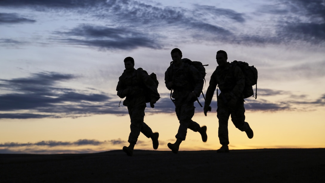 Soldiers participate in a 7.5-mile ruck march at Yakima Training Center, Wash., April 22, 2017. The soldiers aimed to complete the march in under two hours while carrying a 35-pound sack. Army photo by Sgt. Kalie Jones