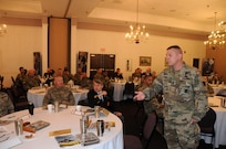 Maj. Gen. Troy D. Kok, commanding general for the U.S. Army Reserve’s 99th Regional Support Command, speaks to commanders and command sergeants major April 22 at the Recruiting Reserve Partnership Council on Fort George G. Meade, Maryland.  The R2PC focused on building mutually supportive relationships between United States Army Recruiting Command, United States Army Reserve Troop Program Unit, civilian partners and all other Department of Defense partners throughout the U.S. Army 1st Recruiting Brigade’s footprint.