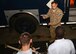 U.S. Air Force Senior Airman Adrian McCoy, 20th Civil Engineer Squadron explosive ordnance disposal flight journeyman, answers questions from high school students about his job during a tour at Shaw Air Force Base, S.C., April 21, 2017. One way recruiters from the 337th Recruiting Squadron help potential Airmen learn about the Air Force is by introducing them to service men and women who share their personal knowledge. (U.S. Air Force photo by Airman 1st Class Kathryn R.C. Reaves)
