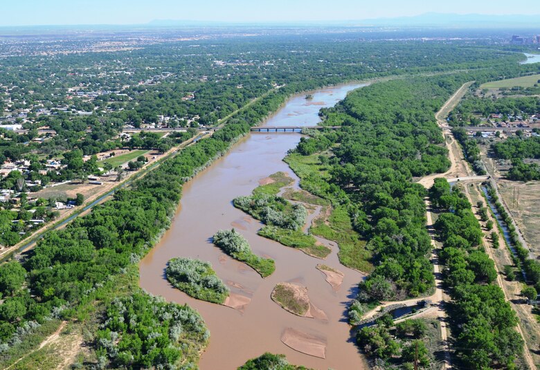 The Rio Grande as it flows through Albuquerque, N.M.