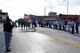 The Goodfellow Joint Service Color Guard marches at the Downtown Stroll on the corner of South Oakes St. and Concho Ave. in San Angelo, Texas, April 20, 2017. Downtown San Angelo hosted the event to celebrate local first responders and military personnel. (U.S. Air Force photo by Staff Sgt. Joshua Edwards/Released)
