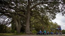 Warrior CARE athletes ride recumbent bicycles at a cycling session at the adaptive sports camp at Eglin Air Force Base, Fla., April 24. The base hosts the week-long Wound Warrior CARE event that helps recovering wounded, ill and injured military members through specific hand-on rehabilitative training. (U.S. Air Force photo/Samuel King Jr.)