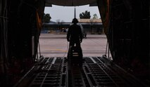U.S. Air Force Master Sgt. CJ Campbell, 37th Airlift Squadron aircraft loadmaster, watches aircrew members ready a C-130J Super Hercules for departure during Exercise Stolen Cerberus IV at Elefsis Air Base, Greece, April 21, 2017. Campbell and other loadmasters prepared three C-130s for personnel and cargo drops. As NATO allies, the U.S. and Greece share a commitment to promote peace and stability, and seek opportunities to continue developing their strong relationship. (U.S Air Force photo by Senior Airman Tryphena Mayhugh)
