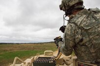 U.S. Army Reserve Spc. Zachary Rumo, 366th Engineer Company, 412th Theater Engineer Command, completes basic live fire with an M2 .50 caliber machine gun during Operation Cold Steel at Fort McCoy, Wis., April 20, 2017. Operation Cold Steel is the U.S. Army Reserve's crew-served weapons qualification and validation exercise to ensure that America's Army Reserve units and Soldiers are trained and ready to deploy on short-notice and bring combat-ready and lethal firepower in support of the Army and our joint partners anywhere in the world. (U.S. Army Reserve photo by Staff Sgt. Debralee Best, 84th Training Command)