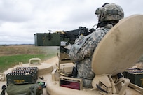 U.S. Army Reserve Spc. Zachary Rumo, 366th Engineer Company, 412th Theater Engineer Command, completes basic live fire with an M2 .50 caliber machine gun during Operation Cold Steel at Fort McCoy, Wis., April 20, 2017. Operation Cold Steel is the U.S. Army Reserve's crew-served weapons qualification and validation exercise to ensure that America's Army Reserve units and Soldiers are trained and ready to deploy on short-notice and bring combat-ready and lethal firepower in support of the Army and our joint partners anywhere in the world. (U.S. Army Reserve photo by Staff Sgt. Debralee Best, 84th Training Command)
