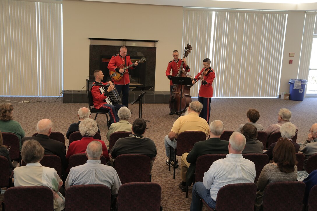 On April 9, 2017 the Marine Band performed "And the Winner Is...?" at the Rachel M. Schlesinger Concert Hall at Northern Virginia Community College in Alexandria. The concert featured French horn soloist Shawn Zheng, the winner of the Marine Band's Concert Competition for High School Musicians, as well as a tribute to Ella Fitzgerald. (U.S. Marine Corps photos by Master Sgt. Kristin duBois/released)