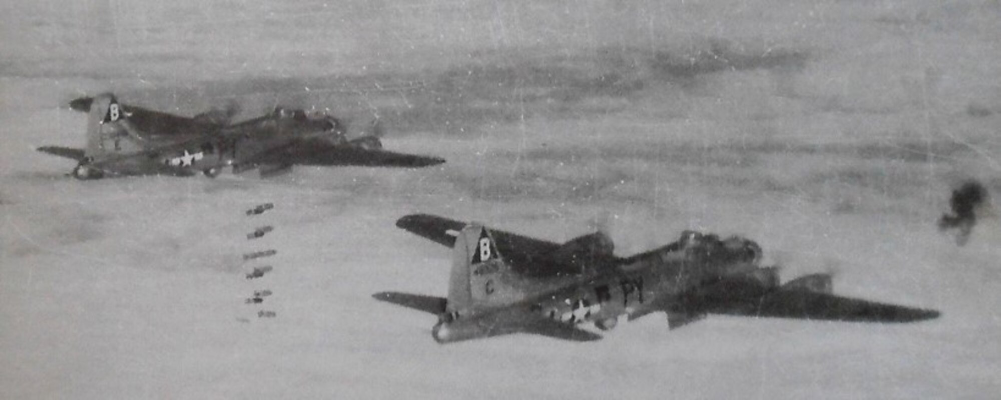 The 92nd Bombardment Group was a B-17 Flying Fortress group consisting of the 325th, 326th and 327th Bombardment Squadrons. The group was constituted Jan. 28, 1942, and activated Mar. 1, 1942, at Barksdale Field, Louisiana. In the late fall of 1942, the group was assigned to the 8th Air Force in England where they participated in more than 300 operational bombings including Normandy, Operation Market Garden, Rhineland and Ardennes-Alsace. (Courtesy Photo)
