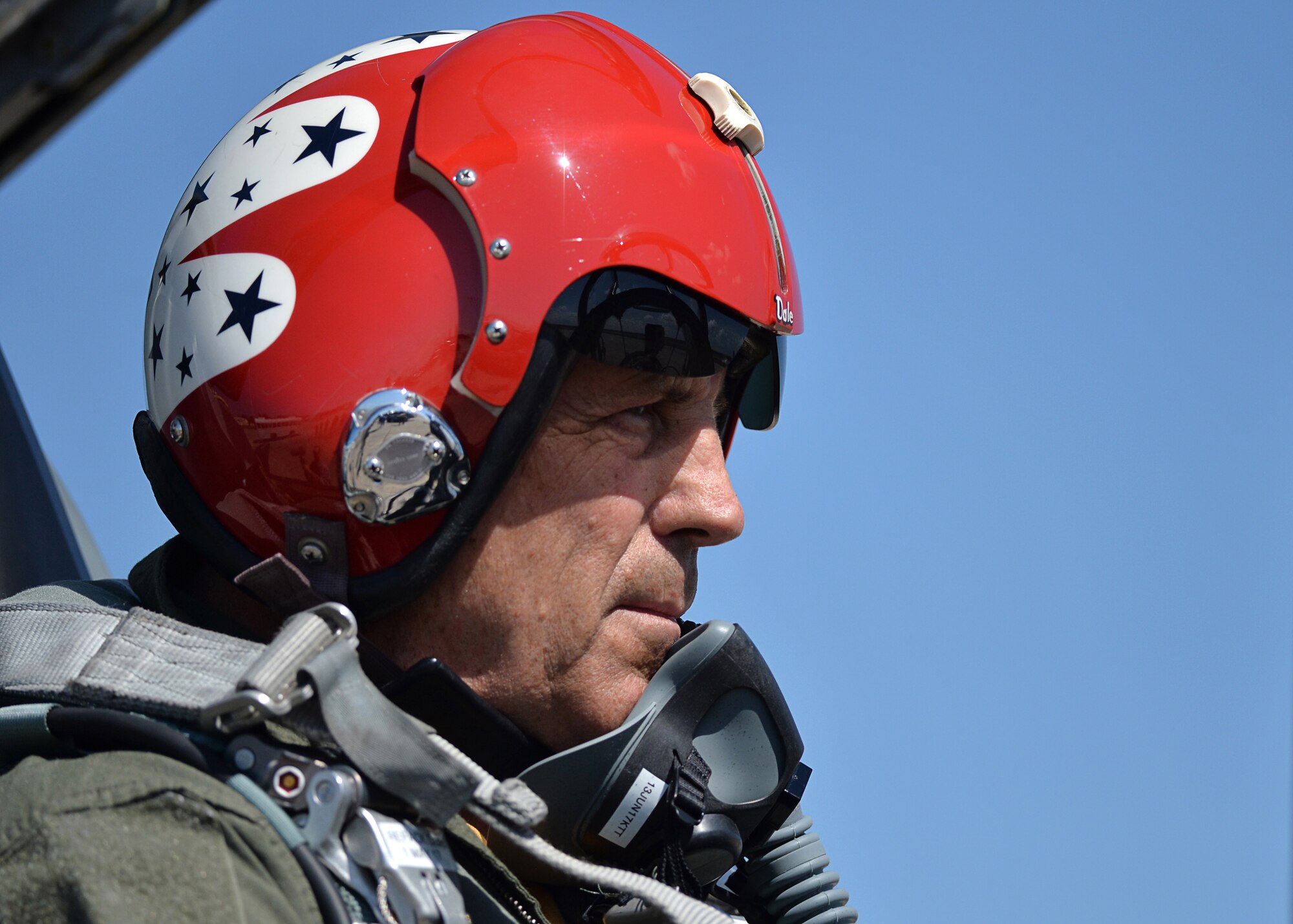 Retired U.S. Air Force Lt. Col. Dale Cooke, former Thunderbirds slot position pilot, prepares for a historic flight in the original unmodified T-38A model used during his service with the USAF Thunderbirds in the early 80s nationwide at Tyndall Air Force Base, Fla., April 21, 2017. Cooke and Slot Machine logged over 800 flight hours at 200 performances across the country. Slot Machine is the last T-38A model still in service with the 2nd Fighter Training Squadron at Tyndall and is used as a venerable air aggressor for F-22 Raptor student pilots. (U.S. Air Force photo by Tech. Sgt. Javier Cruz/ Released)  