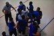 The 2nd Security Forces Squadron basketball team huddles up before the start of the second game in the Intramural Basketball Championship at Barksdale Air Force Base, La., April 18, 2017. The 2nd Force Support Squadron basketball team needed to beat the 2nd SFS team to win the championship. (Air Force photo/Airman 1st Class Stuart Bright)