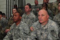 Members of the Air National Guard, Army National Guard and Army Reserve, receive the introductory brief for Cyber Shield 17 at Camp Williams, April 24, 2017. Cyber Shield 17 is an Army National Guard Defensive Cyberspace Operations exercise, with participation of approximately 800 members of the Air National Guard, United States Army Reserve, state and federal government agencies, industry partners, and academia.