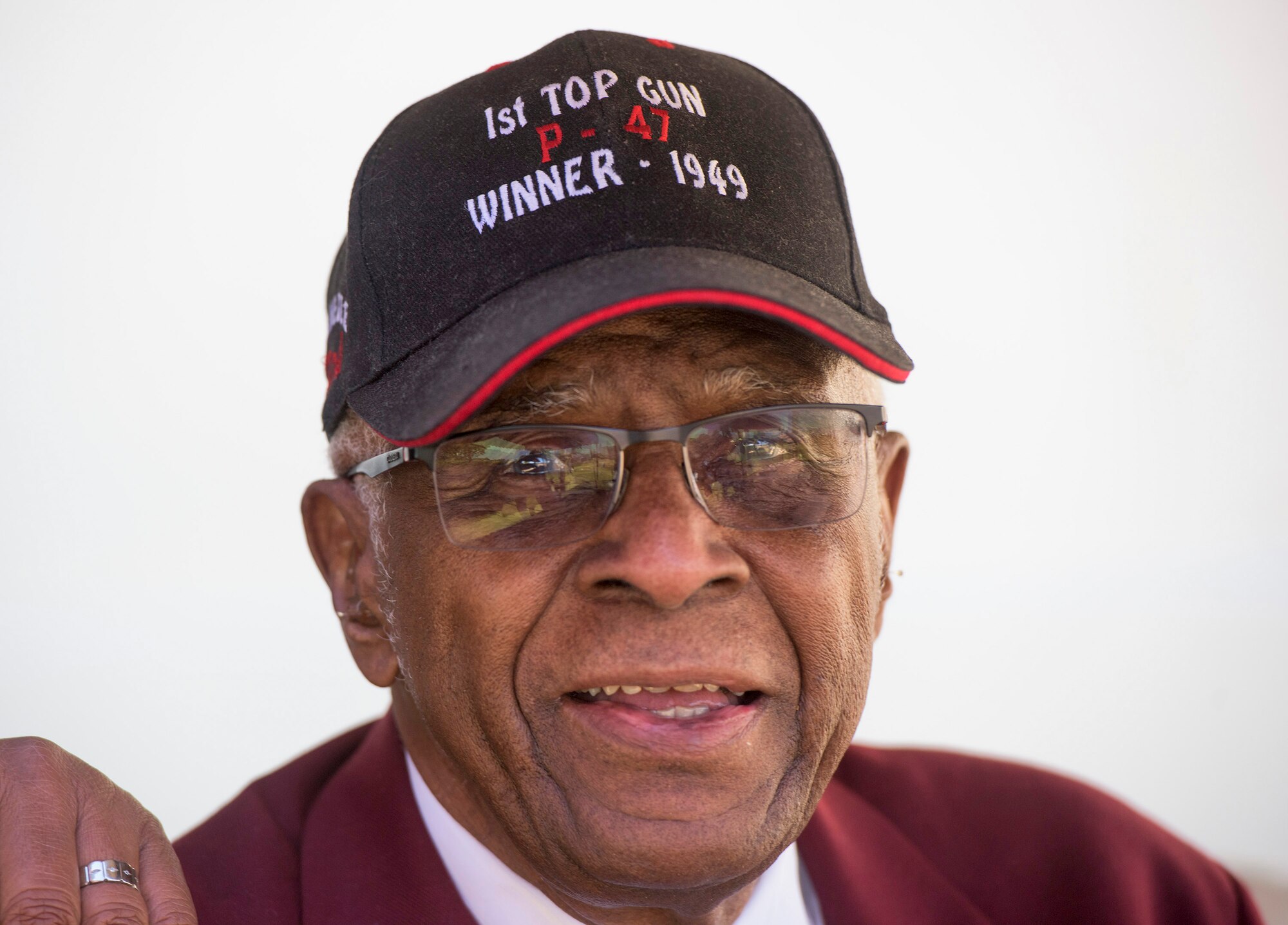 Tuskegee Airman James Harvey attends the Maxwell Air Show at Maxwell Air Force Base in Montgomery, Ala., on Saturday April 8, 2017.(Photo: Mickey Welsh/ Advertiser)